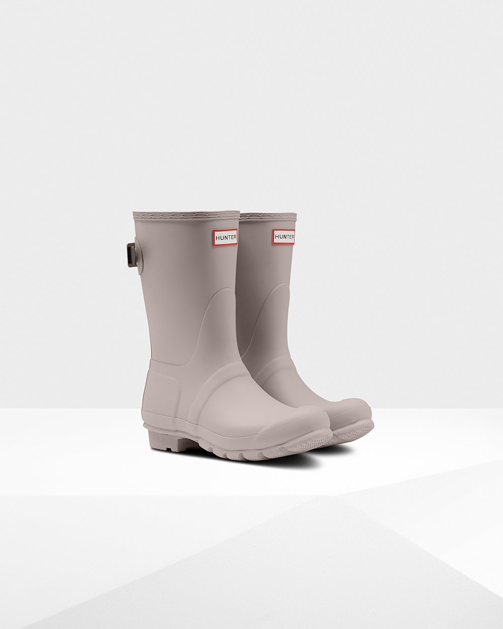 Womens Hunter Original Back Adjustable - Short Rain Boots Grey - 8506-NOLDF